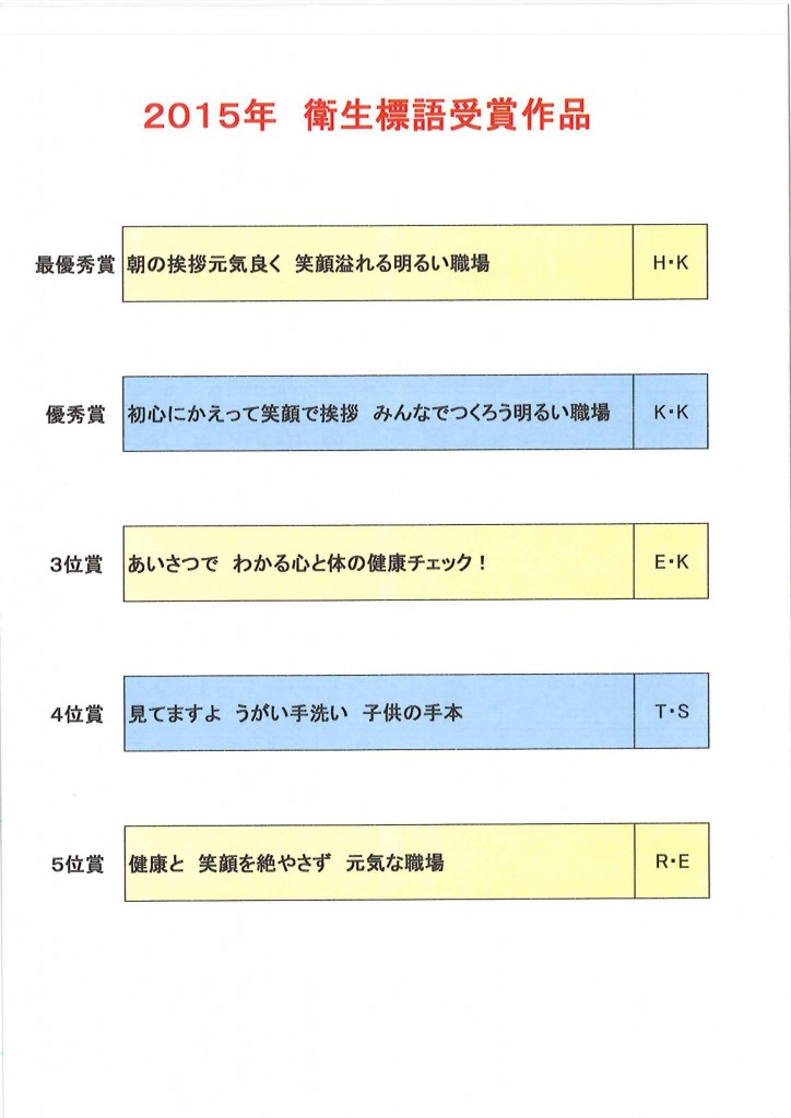 面白い 衛生 標語